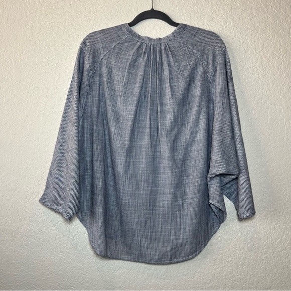 CP Shades cotton striped oversized boxy dolman sleeves popover shirt blouse top - Picture 6 of 8